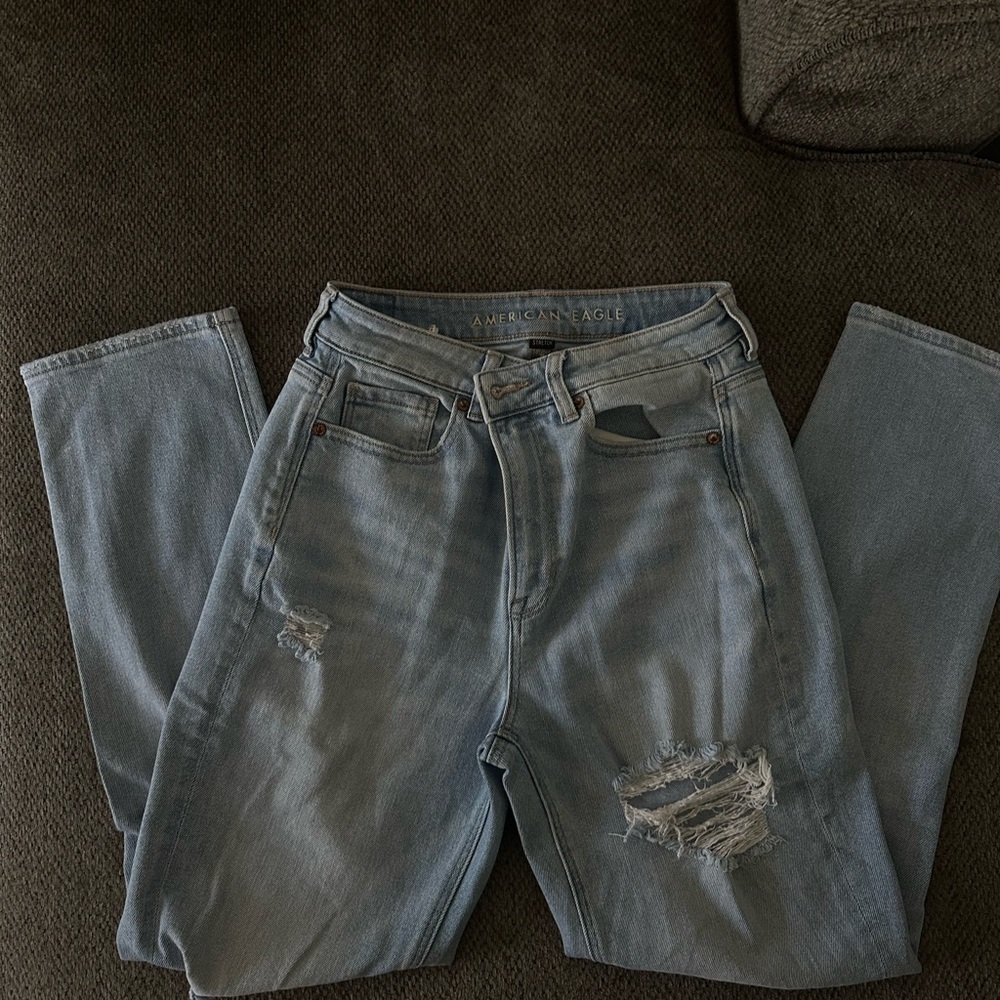 American Eagle Outfitters Light Blue Straight Leg Jeans